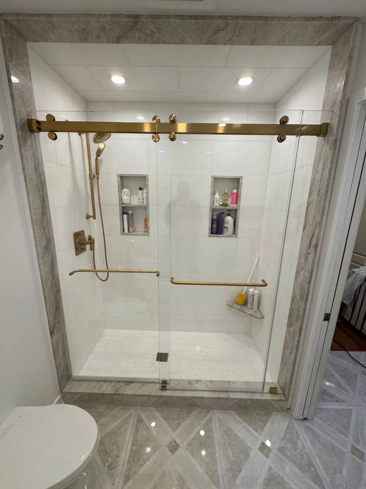 Frameless shower door installation Connecticut - All Glass and Mirror LLC